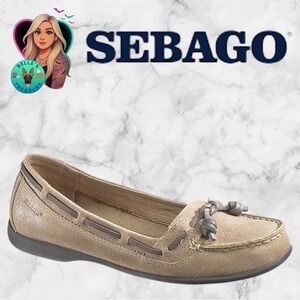 Sebago Felucca Lace Metallic Nickel Suede Boat Shoes Women's 7.5 B66802 Moccasin